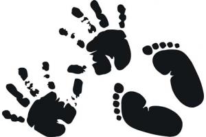 stencil Schablone Hand und Fuß